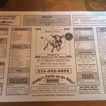 Curran's Irish Inn - Their menu is basic but tasty (see: "eat in wings", "just the way you like it", and of course "beverages"). - Pubs Near Me - Philadelphia, Pennsylvania Curran's Irish Inn - Their menu is basic but tasty (see: "eat in wings", "just the way you like it", and of course "beverages"). - Pubs Near Me - Philadelphia, Pennsylvania