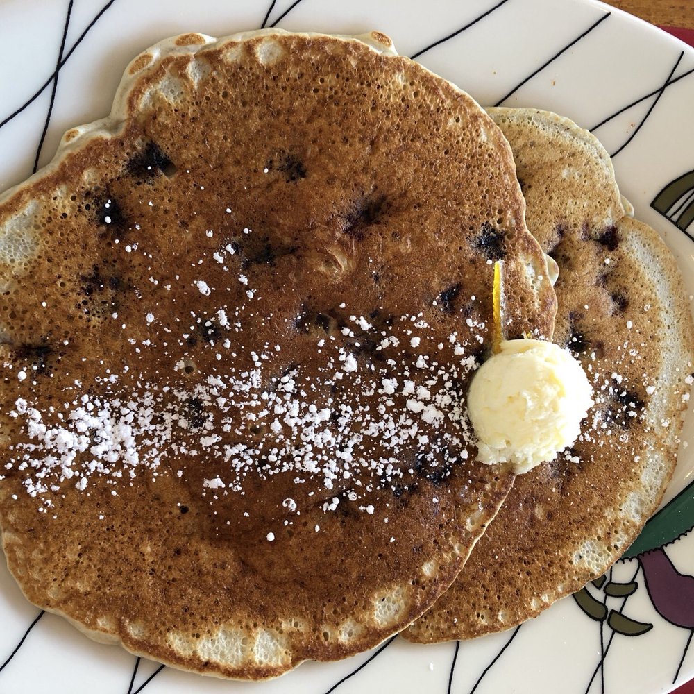 Chinook's - Short stack of Huckleberry Pancakes! Because... why not? - Seafood Near Me - Seattle, Washington