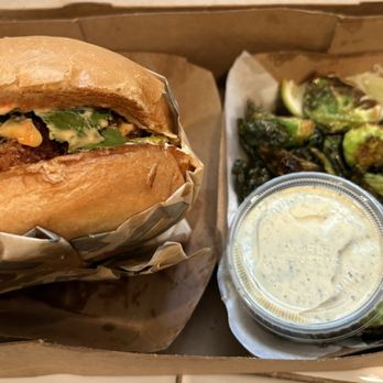 Gott's - Chicken teriyaki sandwich  Brussel sprouts - Burgers Near Me - Los Angeles, California