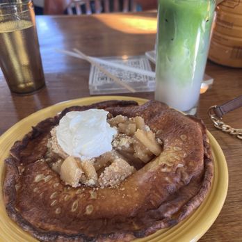 Milktooth - Vanilla sesame matcha and sweet Dutch baby pancake - Breakfast & Brunch Near Me - Indianapolis, Indiana Milktooth - Vanilla sesame matcha and sweet Dutch baby pancake - Breakfast & Brunch Near Me - Indianapolis, Indiana