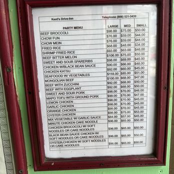 Kent's Drive Inn - Catering menu - Chinese Near Me - Honolulu, Hawaii Kent's Drive Inn - Catering menu - Chinese Near Me - Honolulu, Hawaii
