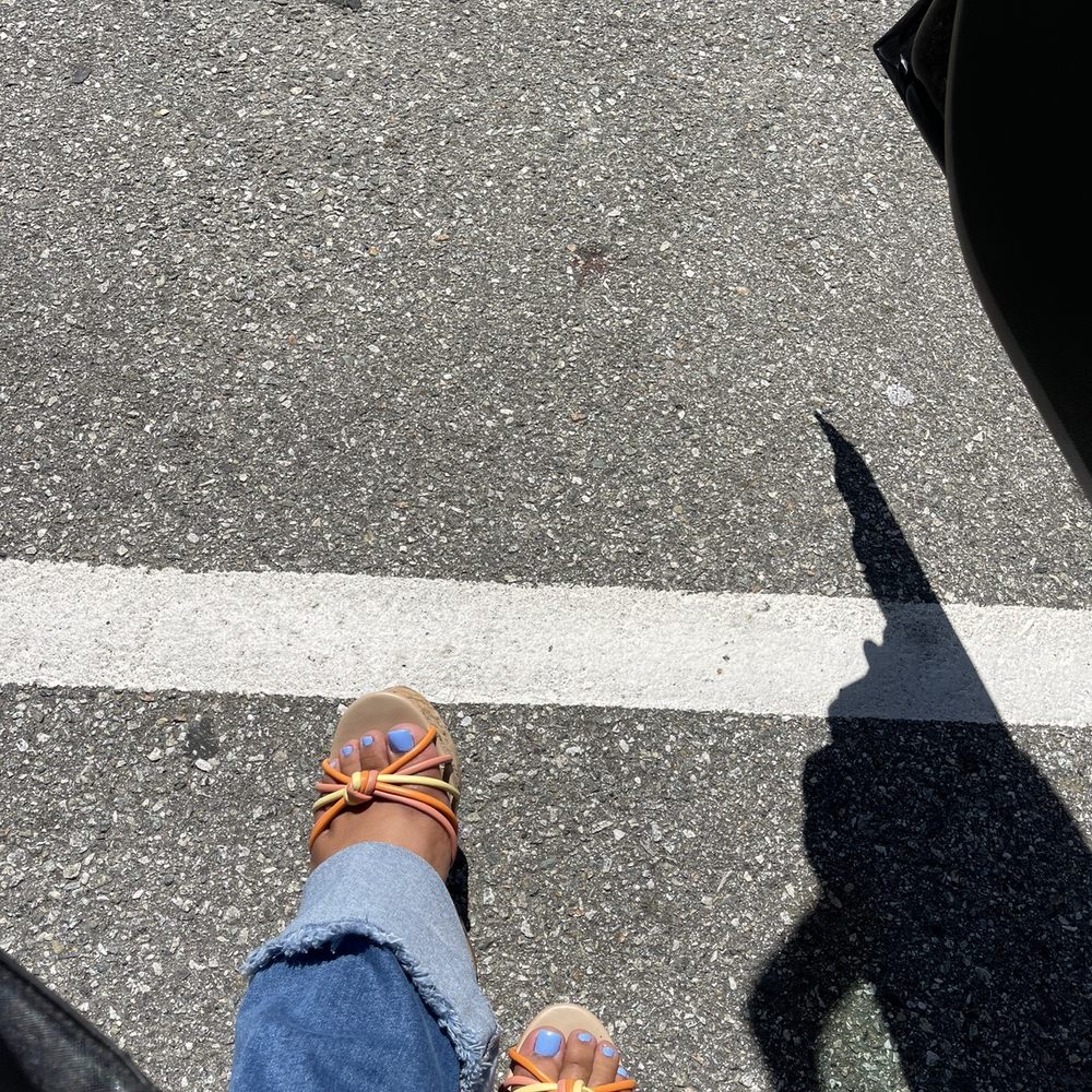 Nails Today - Blue acrylics on toes - Nail Salons Near Me - Long Beach, California