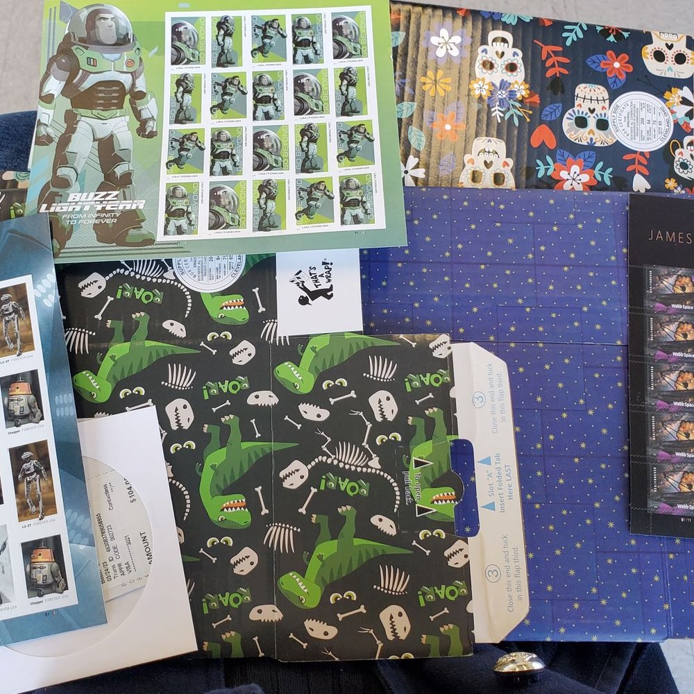New boxes to ship presents and awesome stamps