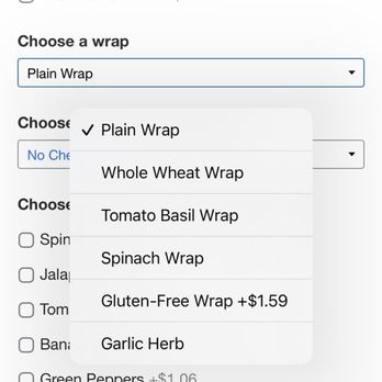 Steve's Bagels - Wrap options I clicked garlic herb - Delis Near Me - Manchester, Connecticut