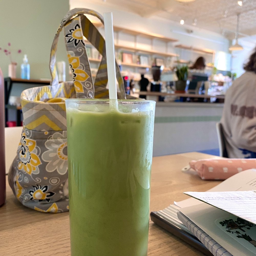 Stovetop Coffee Roasters - Iced matcha oatmilk latte - Coffee Roasteries Near Me - Grand Rapids, Michigan