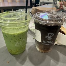 Iced Matcha Latte and Iced Hojicha Latte Iced Matcha Latte and Iced Hojicha Latte