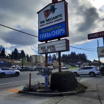 The Megabite - a fish and chips sign - Pizza Near Me - Vancouver, Washington The Megabite - a fish and chips sign - Pizza Near Me - Vancouver, Washington