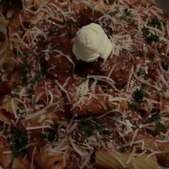 The York - Rigatoni and cast iron meat balls. THREE (medium) sized meatballs in the middle and a lil ricotta... - New American Near Me - Syracuse, New York The York - Rigatoni and cast iron meat balls. THREE (medium) sized meatballs in the middle and a lil ricotta... - New American Near Me - Syracuse, New York