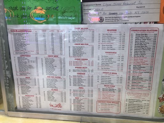 Menu photo 1 City One Restaurant Manhattan, NY Menu photo 1 City One Restaurant Manhattan, NY