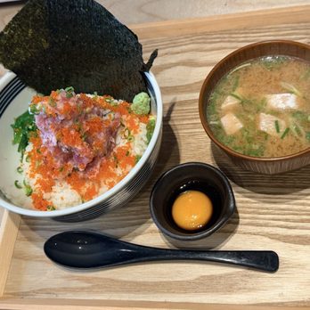 Totoya Aiea - Negitoro Bowl with today's miso soup: salmon - Japanese Near Me - Aiea, Hawaii Totoya Aiea - Negitoro Bowl with today's miso soup: salmon - Japanese Near Me - Aiea, Hawaii