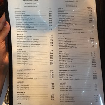 Tapanco - Breakfast menu - Steakhouses Near Me - Rosarito, BCN