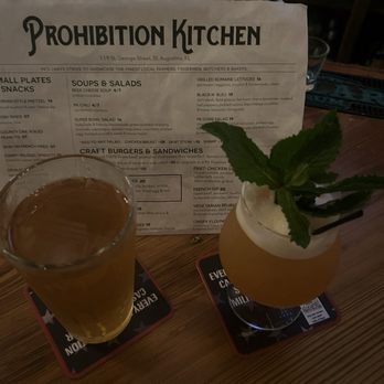 Prohibition Kitchen - Two great drinks in the menu - Bars Near Me - St. Augustine, Florida