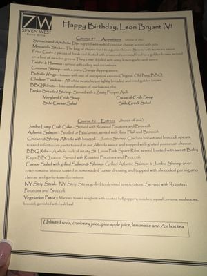 Menu photo 1 7 West Bistro Grille Towson, MD Menu photo 1 7 West Bistro Grille Towson, MD