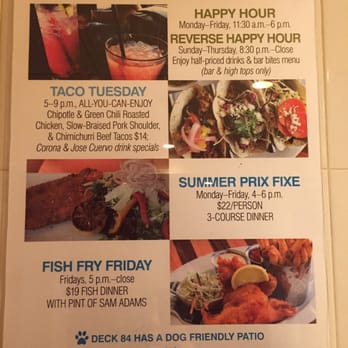 Deck 84 - Daily specials; ask front desk @ embassy suites Boca Raton for 20% discount coupon per table - New American Near Me - Delray Beach, Florida Deck 84 - Daily specials; ask front desk @ embassy suites Boca Raton for 20% discount coupon per table - New American Near Me - Delray Beach, Florida
