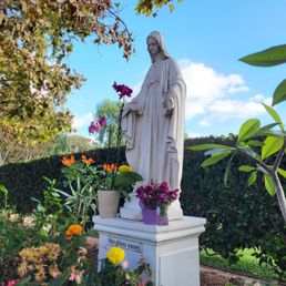 The outside courtyard, with a beautiful seating area for prayer or just to relax.