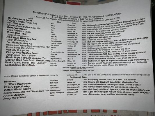 Menu photo 2 Mahaffey's Pub Baltimore, MD