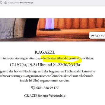 60 Secondi - Es wird immer nerviger mit den Reservierungszeiten :( - Pizza Near Me - Munich, BY