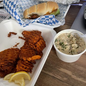 Seabolt's Restaurant - Wild salmon sandwich, smoked salmon chowder, and sweet potato fries. - Seafood Near Me - Oak Harbor, Washington Seabolt's Restaurant - Wild salmon sandwich, smoked salmon chowder, and sweet potato fries. - Seafood Near Me - Oak Harbor, Washington