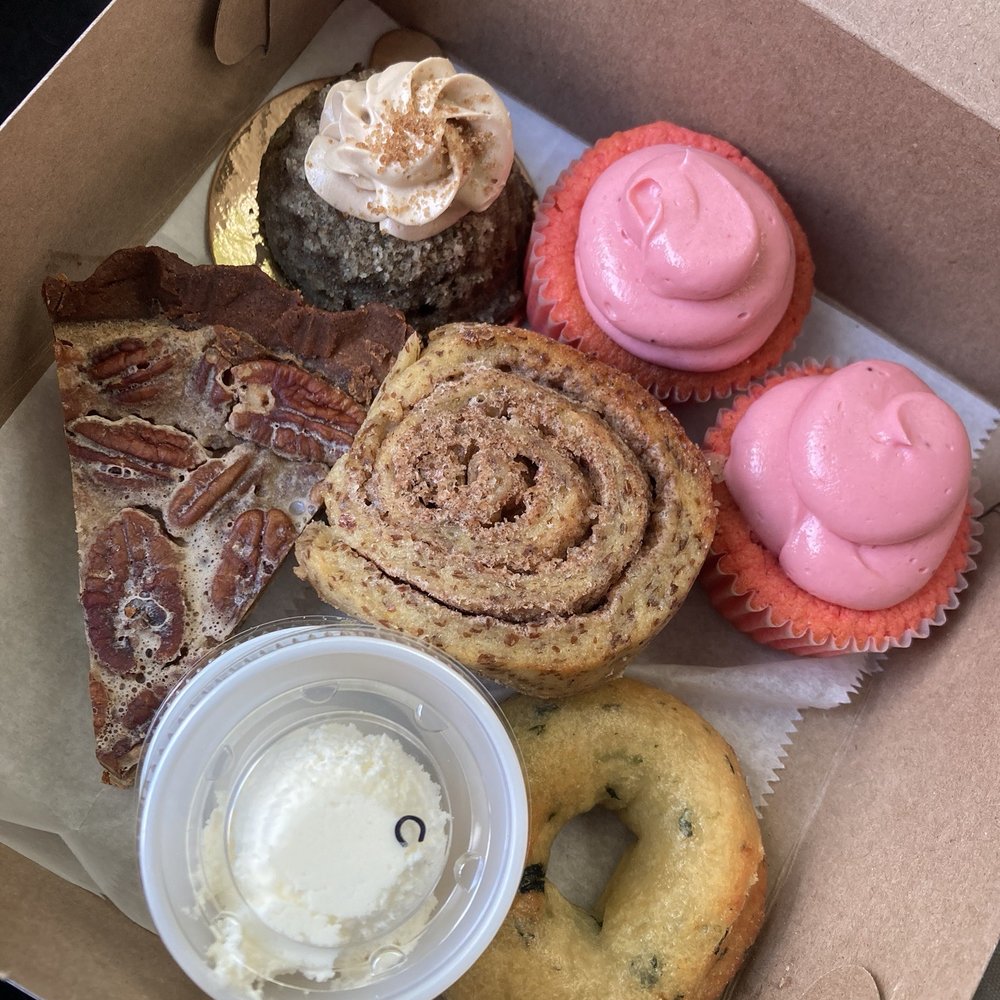pecan pie, coffee cake, cinnamon rolls, feta and spinach bagel, strawberry cupcakes pecan pie, coffee cake, cinnamon rolls, feta and spinach bagel, strawberry cupcakes