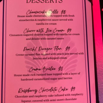Perla Azul - Desert Menu - Seafood Near Me - La Habra, California