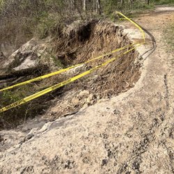 Music Bend Nature Trail - Washed section of the trail, due to recent extreme weather (March 2025)