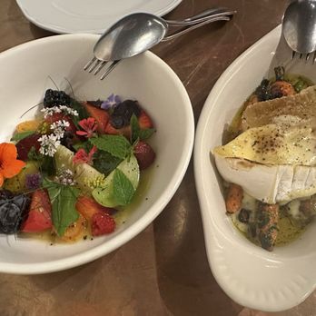 Cella Restaurant & Bar - fruit salad and honey carrots - New American Near Me - Monterey, California
