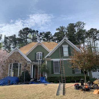 Noland Roofing  - Old shingles have been removed. Prepping before installing the new roof - Roofing Near Me - Marietta, Georgia