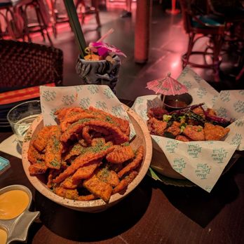 Three Dots and A Dash - Sweet potato fries and chicken - Asian Fusion Near Me - Chicago, Illinois Three Dots and A Dash - Sweet potato fries and chicken - Asian Fusion Near Me - Chicago, Illinois