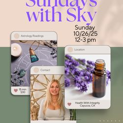 Truth Is In The Sky - Astrology readings at Health With Integrity in Cayucos, Ca 10/26/25 12-3 pm $30/15 minutes