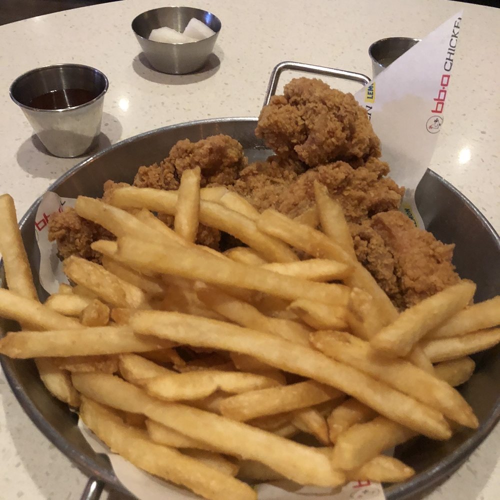 Golden fried chicken . Do not recommend . Tasted borderline stale