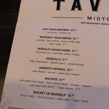 Tavern - Food menu (September 2019) - New American Near Me - Nashville, Tennessee Tavern - Food menu (September 2019) - New American Near Me - Nashville, Tennessee