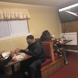 Customers enjoying the food