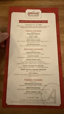 Menu photo 1 The Arrogant Butcher Phoenix, AZ