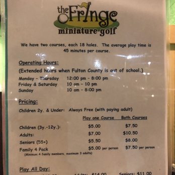 The Fringe - Mini Golf Near Me - Roswell, Georgia The Fringe - Mini Golf Near Me - Roswell, Georgia