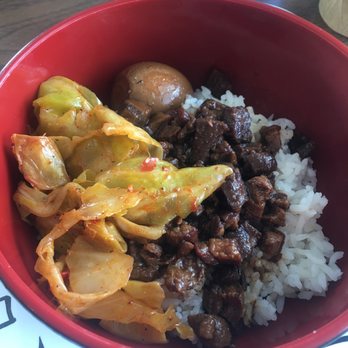 Fei's Cafe - A very well marinated meat with Rice, hard boiled egg in a Taiwanese broth and white rice. Heaven on a plate! - Taiwanese Near Me - Albuquerque, New Mexico