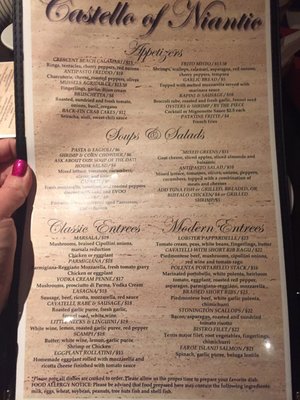 Menu photo 2 Castello of Niantic Niantic, CT Menu photo 2 Castello of Niantic Niantic, CT