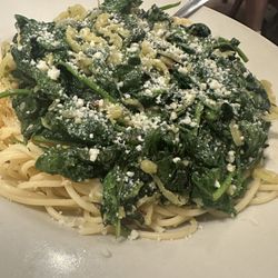 Marino's Italian Cafe - Spaghetti w/ Greens &. Hot Peppers