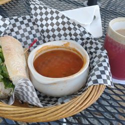 The Coffeehouse - Turkey sandwich, cup of Tomato Florentine soup and a medium coffee.