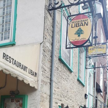Liban - a restaurant sign on the side of a building - Lebanese Near Me - Quebec City, Quebec
