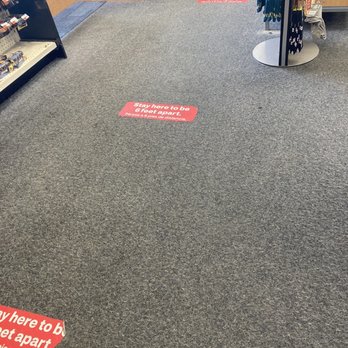 CVS Pharmacy - Social distancing markers leading up to cash register - Drugstores Near Me - Atlantic City, New Jersey