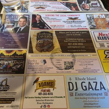 Red Bridge Tavern - Place mat - American Near Me - East Providence, Rhode Island