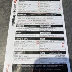 Vatos Tacos and Tequila - Menu there's a backside too