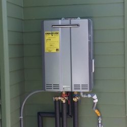 Accomplish Water Heater Service - Outdoor Rinnai tankless.