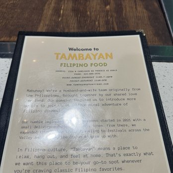 Tambayan - Menu - Filipino Near Me - Phoenix, Arizona Tambayan - Menu - Filipino Near Me - Phoenix, Arizona