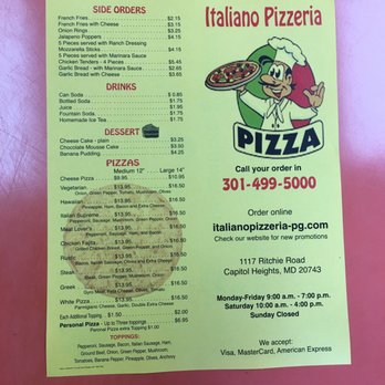 Italiano Pizzeria - Pizza Near Me - Capitol Heights, Maryland