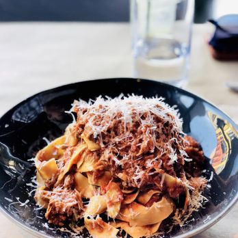 Clarklewis - Tagliatelle: Reister Farm's lamb ragu, tomato sauce, roasted garlic, Walla Walla spring onion, grana padana - so delish! - Wine Bars Near Me - Portland, Oregon Clarklewis - Tagliatelle: Reister Farm's lamb ragu, tomato sauce, roasted garlic, Walla Walla spring onion, grana padana - so delish! - Wine Bars Near Me - Portland, Oregon