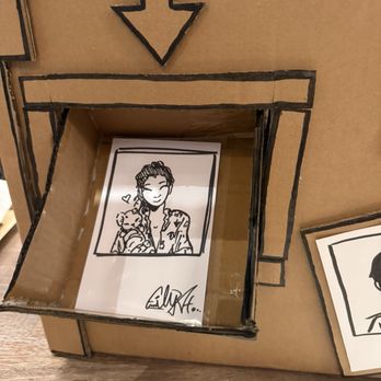 Doodle Booth - Once done it's dropped in the slot for you - Commissioned Artists Near Me