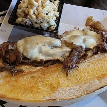 Knuckleheads Brewhouse - Loaded prime rib hoagie with mac salad - Sports Bars Near Me - Westmoreland, New York Knuckleheads Brewhouse - Loaded prime rib hoagie with mac salad - Sports Bars Near Me - Westmoreland, New York
