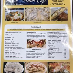 New Moon Cafe - Breakfast Menu