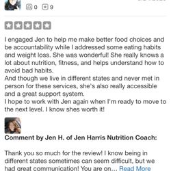 Jen Harris Nutrition Coach - Honest review that YELP won't recommend unless I pay them money